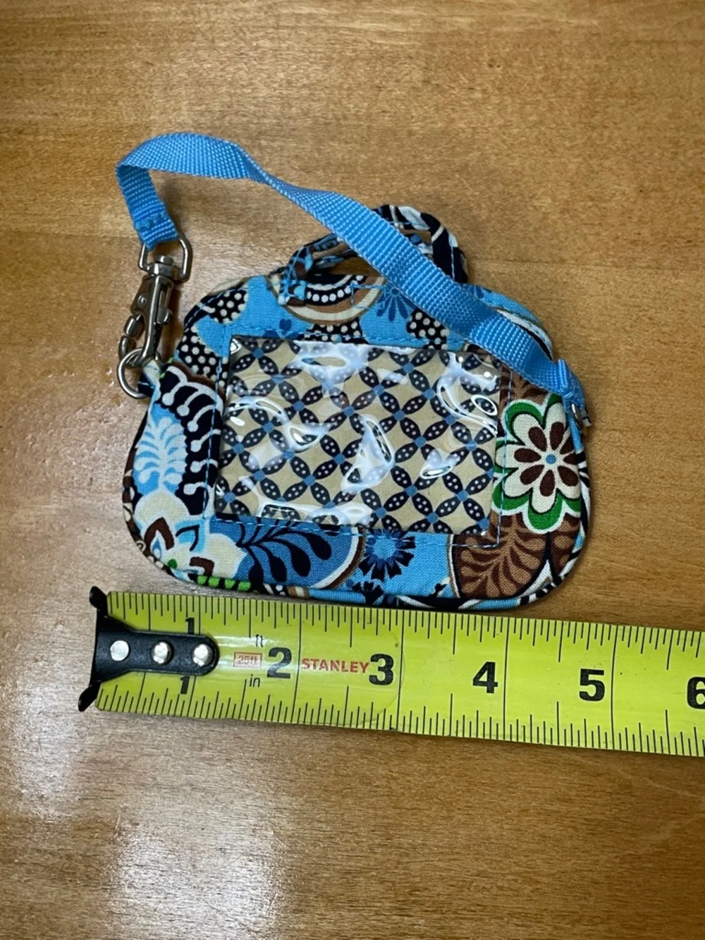 Vera Bradley Blue Floral Patterned Luggage Tag with Strap - Picture 5 of 6